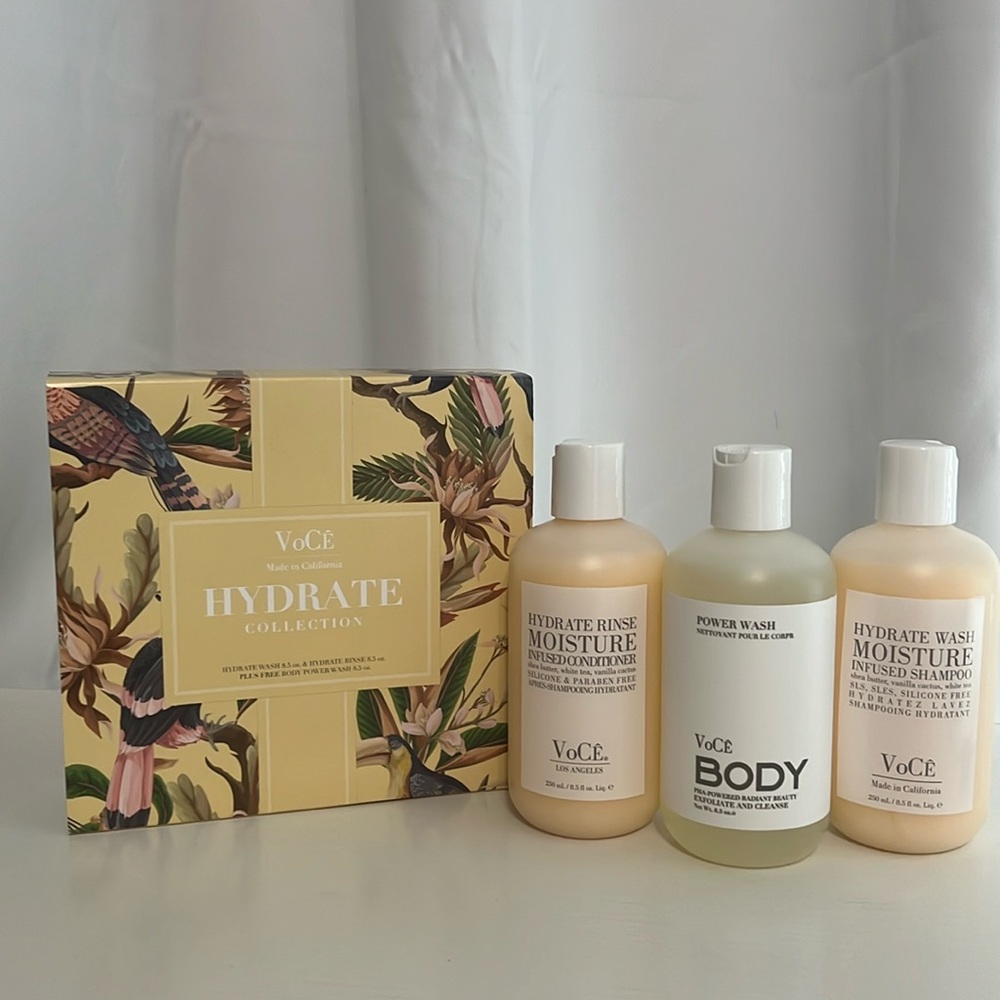 VoCe Shampoo, Conditioner, & Body Wash 3pc Gift Set - Hydrate Collection